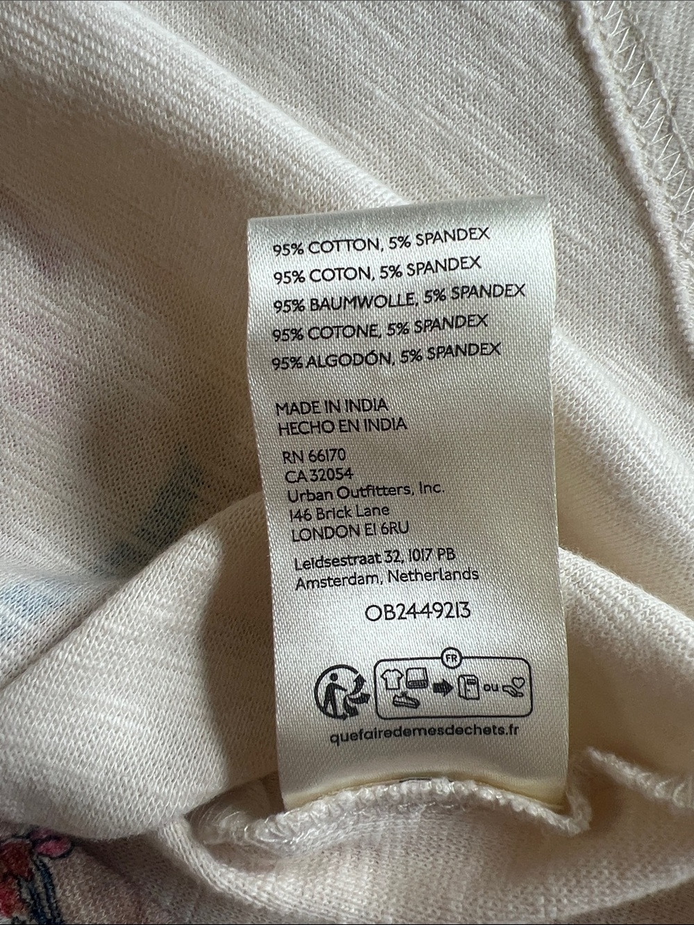Pilcro Split Floral & Botanical Graphic Tank - Beige, Cream, Blue - Picture 4 of 5